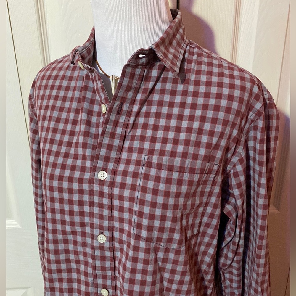 3/$19! BANANA REPUBLIC Plaid Cotton Button Down Long Sleeves Shirt ~Small~Unisex
